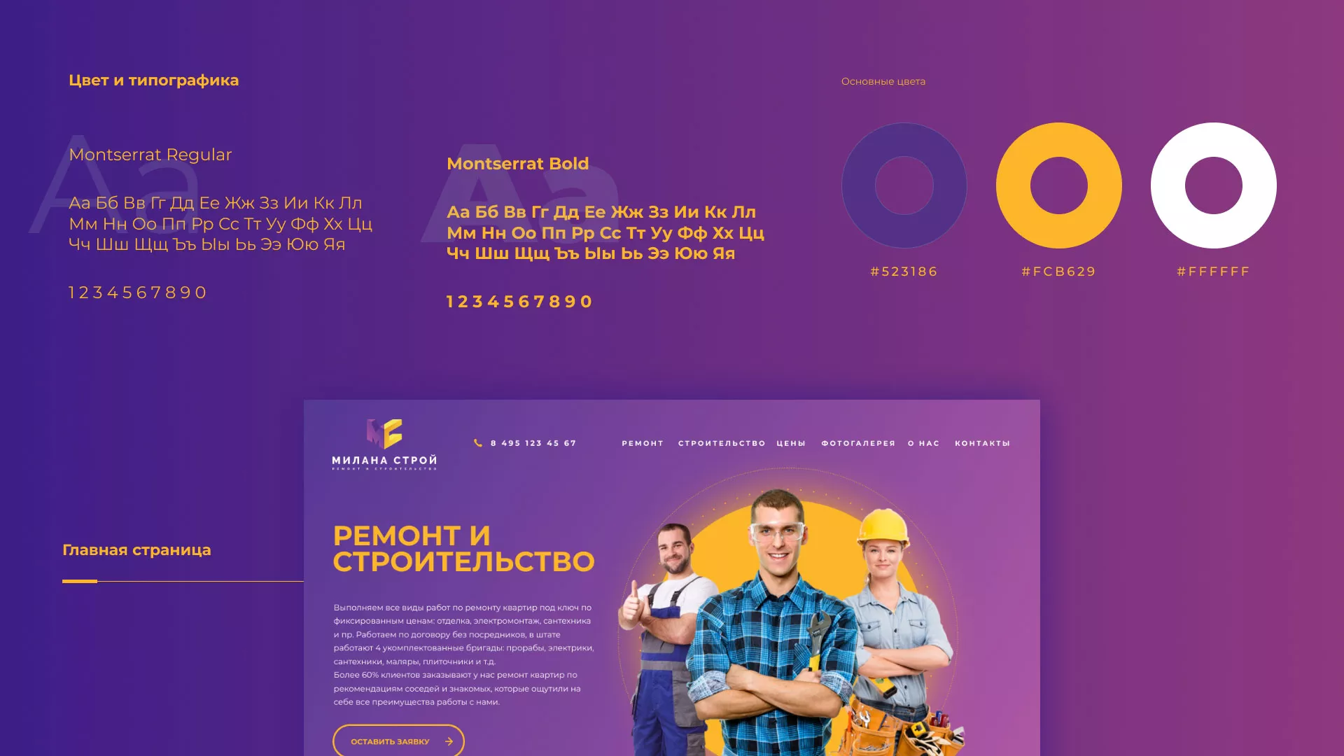Разработка сайта строительной компании «Милана-Строй» в Набережных Челнах